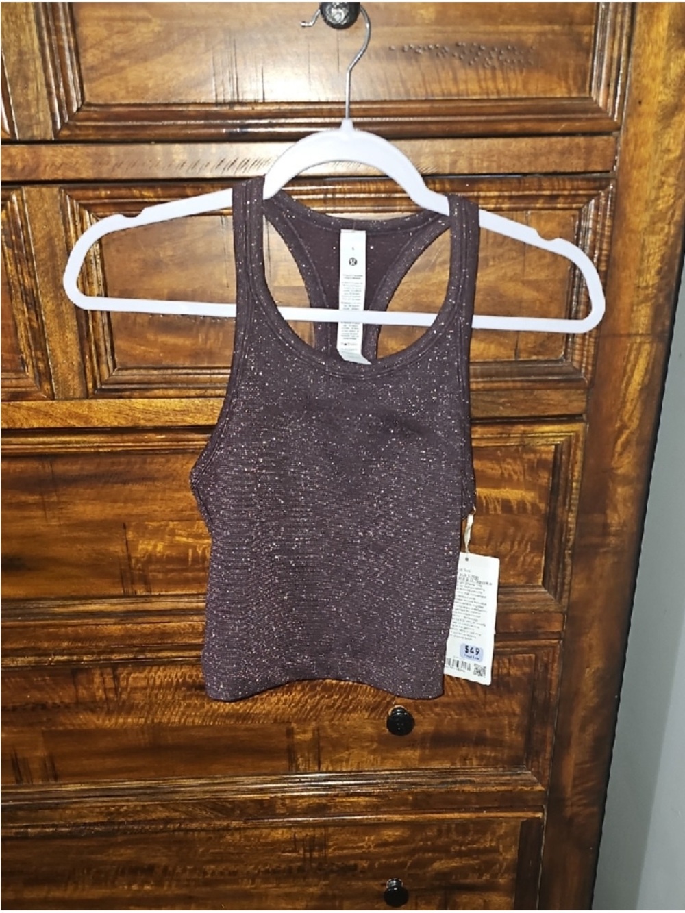 Lululemon Swiftly Tech Crop Rndnck RB 2.0 Sparkle Nwts BLPM/RLUX Sz 6